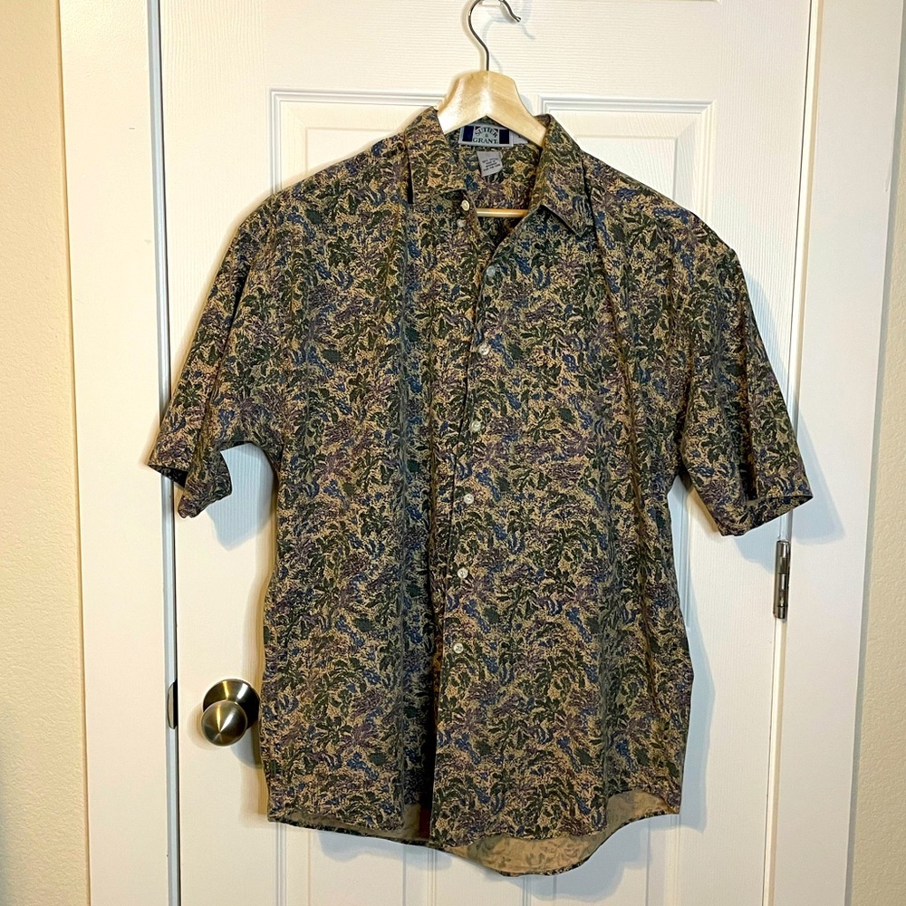 VTG Sutter & Grant short sleeve button down casual shirt sz L
